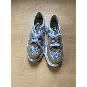 LA Canadienne White Python Print Platform Sneaker Womens Size 41 Lace Up